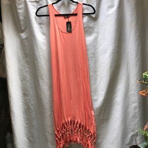 Salmon fringe dress